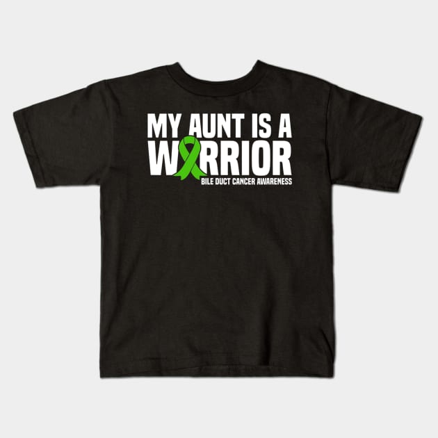 My Aunt Is A Warrior Bile Duct Cancer Awareness Kids T-Shirt by ShariLambert